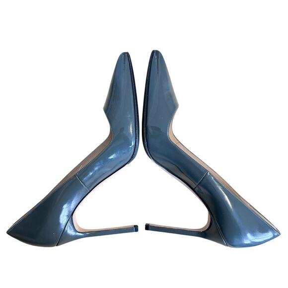 Manolo Blahnik Gray Patent Leather Pointed Toe High Heel Pump 38.5 - Picture 4 of 9